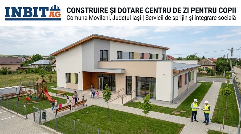 Construirea și dotarea unui centru de zi pentru copiii aflați în situații de risc de separare de părinți în comuna Movileni, județul Iași.